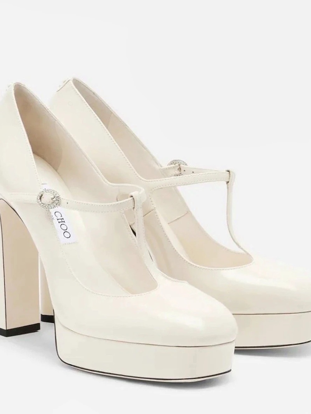 Jimmy Choo Marene Crystal Embellished  Mary Jane Heels Cream size 8.